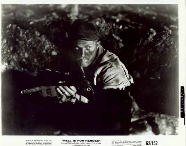 Reese (McQueen) in a fox hole.